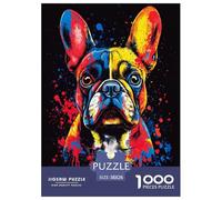 FRENCH BULLDOG Jigsaw Puzzle Impossible 1000Pcs Decorazione Per La Casa. Rilassamento E Intelligence Per Adulti E Ragazzi Da 14 Anni 38x26cm/1000pcs
