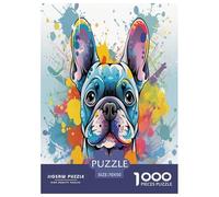 French Bulldog Jigsaw Puzzle Impossible 1000Pcs Decorazione Per La Casa. Rilassamento E Intelligence Per Adulti E Ragazzi Da 14 Anni 70x50cm/1000pcs
