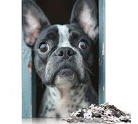 French Bulldog Peeking Jigsaw Puzzle Impossibili 1000Pcs Decorazione Per La Casa. Giochi Rilassamento E Intelligence Per Adulti E Ragazzi Da 14 Anni 1000pcs (38x26cm)