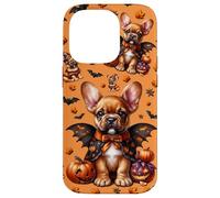 French Bulldog Puppy Frenchie Vampire Bat Orange Halloween Custodia per iPhone 14 Pro