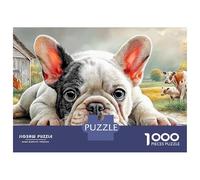 French Bulldog Puzzle in Cartone Extra Spesso Da 1000 Pezzi, Cute Pet Dog, Puzzle Fai Da Te, Ultra Difficile, Allenamento Mentale, Sfida, Intrattenimento 70x50cm/1000pcs