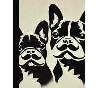 French Bulldog Stencil Moustache Notebook | College Ruled 7.25" x 9.25" | Movember Tribute: Kiwi and Diesel the Frenchies