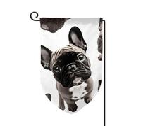 French Bulldog2 - Bandiere da giardino verticali su entrambi i lati, 30,5 x 45,7 cm, bandiera stagionale primaverile estate decorazione per esterni