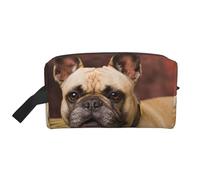 French Bulldogs Mall Puppy Brown Little Dogs, organizer per cosmetici di grande capacità, borsa da viaggio per il trucco da donna