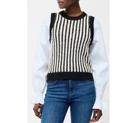 French Connection 2-in-1 Tank Shirt Black/classic Cream Taglia: S | Maglioni a maglia Outlet | Donna | Bianco
