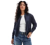 French Connection - Akita - Bomber in raso blu navy con maniche arricciate S