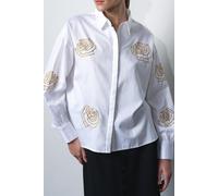 French Connection Alexis Cotton Embroidered Shir Linen White Gold Taglia: XL | Magliette intime Outlet | Donna | Bianco