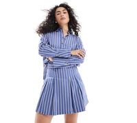 French Connection - Alexis - Minigonna a pieghe in cotone a righe navy e bianche in coordinato-Multicolore 38