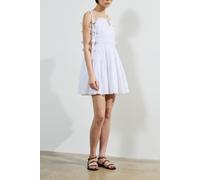 French Connection Amra Cotton Gathered Midi Dres Linen White Taglia: 14 | Abiti Mini Outlet | Donna | Bianco