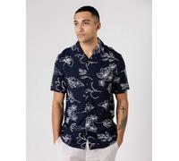 French Connection - Camicia a maniche corte blu navy con stampa floreale 2XL