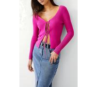 French Connection Double Tie Rib Cardigan Wild Rosa Taglia: M | Cardigan Outlet | Donna