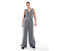 French Connection - Everett - Jeans indaco a righe in coordinato-Multicolore 40