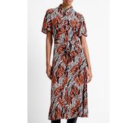 French Connection Felicity Lizzy Ss Tie Wst Dres Flame Orange Multi Taglia: 14 | Abiti in T-Shirt Outlet | Donna | Arancione