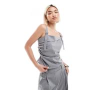 French Connection - Franklin - Canottiera sartoriale grigia asimmetrica in coordinato-Grigio XS
