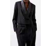 French Connection Gemma Carey Satin Tuxedo Blaze Blackout Taglia: M | Outlet | Donna | Nero