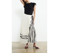 French Connection Genevieve Ariette Linen Skirt White/black Taglia: 8 | Maxi gonne Outlet | Donna | Bianco
