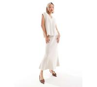 French Connection - Gonna in maglia color avena in coordinato-Neutro XS
