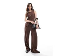 French Connection - Harrie - Pantaloni sartoriali color cioccolato in coordinato-Marrone 40