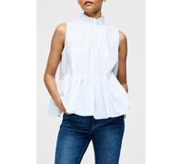 French Connection High Neck Sleeveless Poplin Top Linen White Taglia: L/14 | Canottiere Outlet | Donna | Bianco