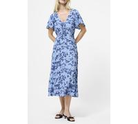 French Connection Isla Lizzie Crepe S/s V Nk Dre Blue Multi Taglia: 12 | Abiti Midi Outlet | Donna | Blu