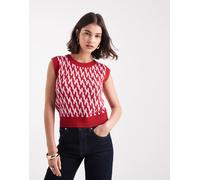 French Connection - Klara - Canotta in maglia viola e rosa a contrasto-Multicolore M