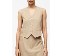 French Connection Linen Single Breasted Waistcoat Incense Taglia: 6 | Gilet Outlet | Donna | Bianco