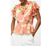 French Connection Louisa Hallie Crinkle Blouse Orange Multi Taglia: 8 | Magliette intime Outlet | Donna | Arancione