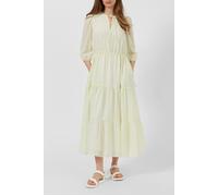 French Connection Micro Stripe Tiered Dress White Taglia: 16 | Abiti Midi Outlet | Donna | Bianco