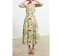 French Connection Monica Barletta Poplin Midi Dr White Multi Taglia: 12 | Abiti Midi Outlet | Donna | Bianco