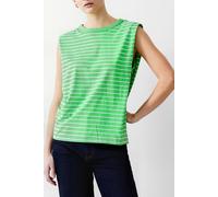 French Connection Padded Shoulder Stripe Tank Poise Green/white Taglia: L | Canottiere Outlet | Donna | Verde