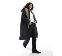 French Connection - Piumino nero e oliva double-face S