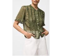 French Connection Polka Dot Short Sleeve Ruffle Top Khaki/summer White Taglia: 10 | Magliette intime Outlet | Donna | Bianco