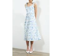 French Connection Serenity Dale Crepe Midi Dress Cream/blue Taglia: 12 | Abiti Midi Outlet | Donna | Bianco