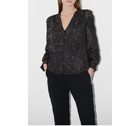 French Connection Speckle Foil Ls V Nk Blouse Black Taglia: 8 | Maglie a manica lunga Outlet | Donna | Nero