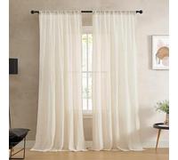French Connection Tenda per finestra, set di 2 pannelli, semitrasparente, decorazione moderna per la casa, per soggiorno, sala da pranzo, camera da letto, dormitorio, misure 127 x 243,8 cm, colore