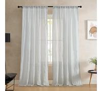 French Connection Tenda per finestra, set di 2 pannelli, semitrasparente, decorazione moderna per la casa, per soggiorno, sala da pranzo, camera da letto, dormitorio, misure 127 x 213 cm, grigio