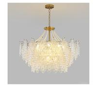 French Cream Style Crystal Glass Chandelier for Living Room Bedroom Dining Romantic Lamp