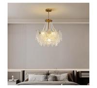 French Cream Style Crystal Glass Chandelier for Living Room Bedroom Dining Romantic Lamp