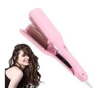 French Curls Iron, Create Frizz-Free French Curls Effortlessly Curling Irons, Egg-Roll Hairstyle Water V-Shaped, Fast Heating, Adjustable Temperature (Pink)