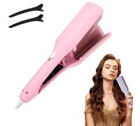French Curls Iron, Create Frizz-Free French Curls Effortlessly Iron, Curléa Hair Curling15-Second Heat-Up, Four Settings (Pink)