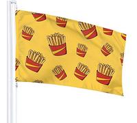 French Fries Potato Flag 3x5 Ft Outdoor Double Sided 100% Polyester Duty Durable Flags With Preset Hole For Home Office Garden Holiday Decorations