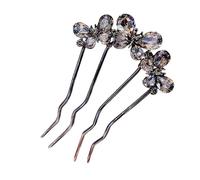 French Hair Pin - 4 Rami Strass per bastone - Fermaglio a U | per feste