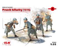 French Infantry (1916) (4 Figures) (100% New Molds) 1:35 Plastic Model Kit ICM