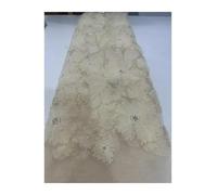 French Mesh Lace Beads Fabric White Tulle Wedding Party Dresses For Women(LX6208,4 Yard)