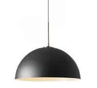French Minimalist Style Creative Semi-Circular Iron Art Hanging Lamp, E27 Screw Single-Head Chandelier, Decorative Lighting for Study Room, Restaurant, Studio(Dark)