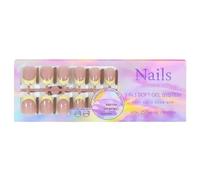French Nail Tips Unghie Autoadesive 3-in-1 Primer e Base Coat preapplicati finte Break-Soft per Art Fai da te