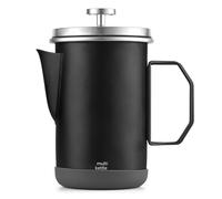 French Press Coffee Maker inossidabile in acciaio inossidabile 1L Hand Piegable Hands Paeping French Press Pot ideale per la birra casa e le avventure all'aperto (Argento) (Nero)