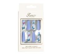 French Press On Nails Stick On Nails Reusable Stick On Nails Ballet French Nails Adhesive Tape Nails Long Press On Nails Reusable Ballet French Press On Nails for Women’s Manicure and Holiday