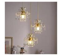 French Style 3-head Restaurant Pendant Lamp Creative Simple Elegant Pendant Lamp Nordic Luxury Crystal Chandelier Dining Living Room Bedroom