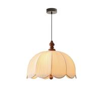 French-style Ceiling Light Fixture Fabric Dining Room Chandelier Vintage Master Bedroom Lamp, Warm Romantic Petal-shaped Chandelier